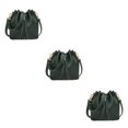 thumbnail image 4 of Maytalsory Chic Small Shopping Bucket Shoulder Bag Drawstring Purse Handbag Blue Green 22x11x19CM 3Set, 4 of 6