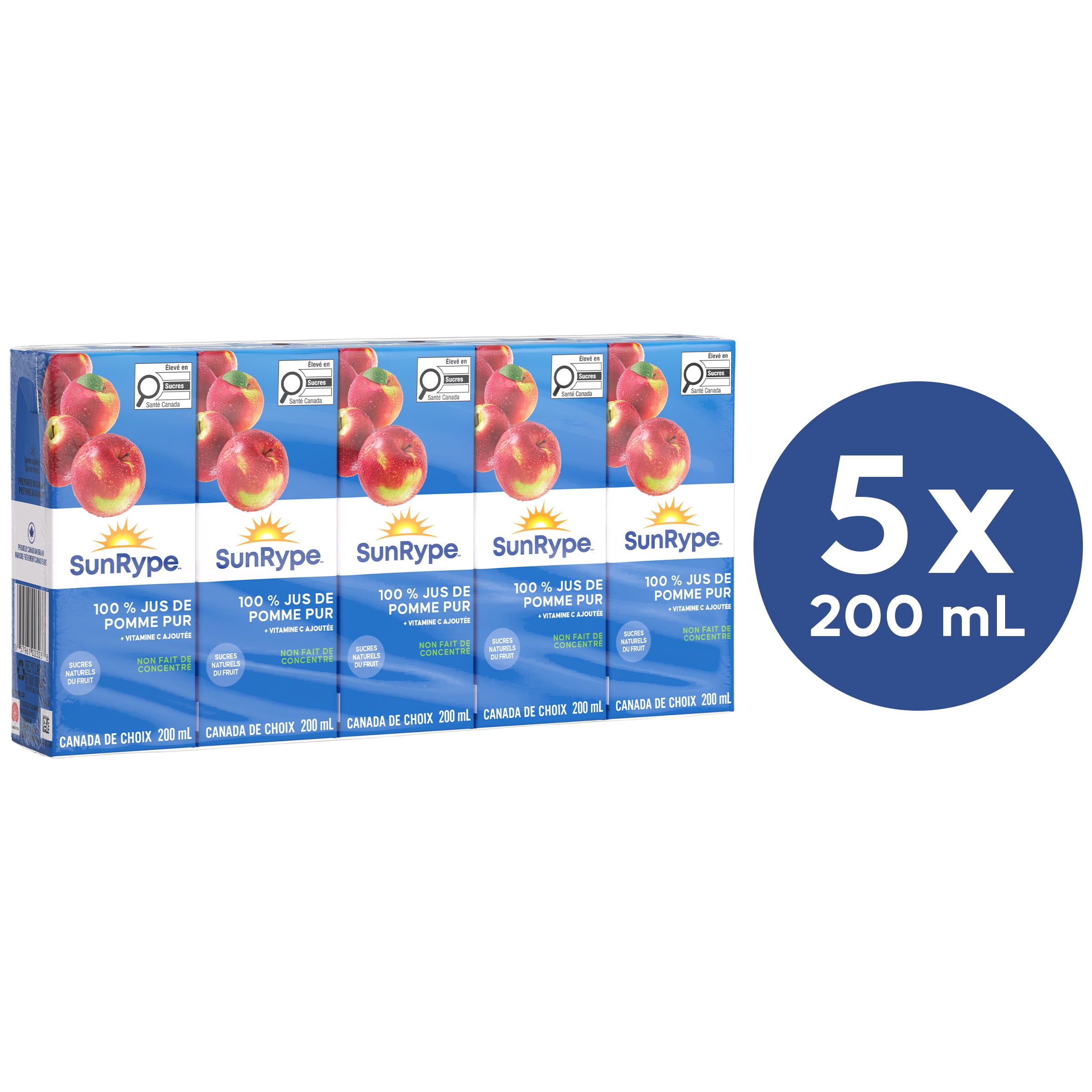 SunRype Boîtes de Jus de Pomme Pur 5 x 200 ml