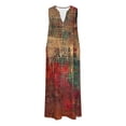 thumbnail image 3 of Ovzne Robes d'Été pour Femmes 2025 Robe de Plage Robe d'Été Décontractée pour Femmes Dégradé Sans Manches Col en V Longue Robe Robe Grande Taille Liquidation, 3 of 4
