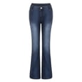 thumbnail image 4 of Pisexur Plus Size Jeans for Women, Relaxed Fit Straight Leg Jeans Curvy Bootcut Mid-Rise Stretch Button Straight Full Length Juniors Jeans, 4 of 6