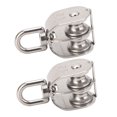 thumbnail image 1 of Double Pulley,2Pcs Double Pulley Stainless Pulley Block Stainless Steel Pulley Block Versatile Functionality, 1 of 14