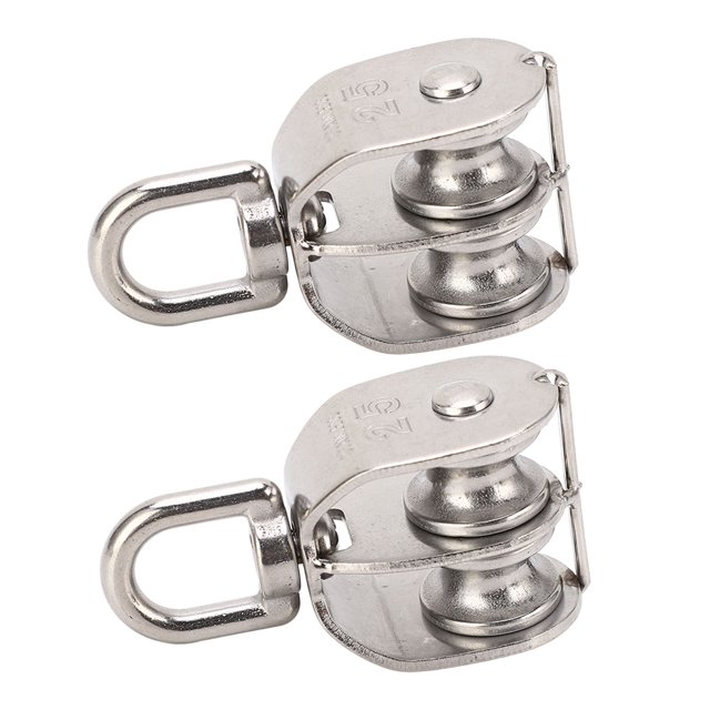 Double Pulley,2Pcs Double Pulley Stainless Pulley Block Stainless Steel Pulley Block Versatile Functionality