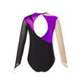 thumbnail image 2 of Moggemol Kids Girls Gymnastic Leotard Long Sleeve Metallic Rhinestone Dance Skating Unitard Bodysuit Purple 8, 2 of 7