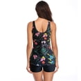 thumbnail image 4 of Womens Swimsuits Plus Size Vintage Print Spaghetti Strap Tankinis Set Black Womens Bathing Suits XXXXXL, 4 of 7