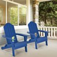 thumbnail image 2 of Gymax 4PCS Patio Folding Adirondack Chair Weather Resistant Cup Holder Yard Navy, 2 of 8