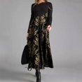 thumbnail image 1 of Mikilon Femmes Automne et Hiver Décontracté Ajusté à Manches Longues Longue Robe Imprimée Bohème, Robes D'automne pour Femmes, 1 of 6