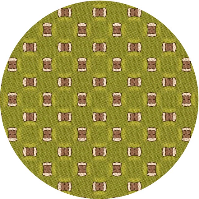 Ahgly Tapis Rond Lavable en Machine Intérieur Transitionnel Jaune Foncé Vert, 4 Pieds Rond