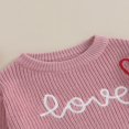 thumbnail image 4 of Baby Valentine Pullover Sweater Knitted Letter Embroidery Fall Winter Warm Tops, 4 of 6