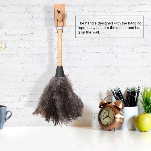 Anti Static Reusable, Wooden Handle Feather Duster Plumero Removal Cleaning Tool Ostrich Feather Duster Dust