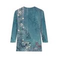 thumbnail image 3 of Innerwin Hauts Imprimé Floral T-Shirt Femme Col Rond Ample Bleu Ciel 2TG, 3 of 4