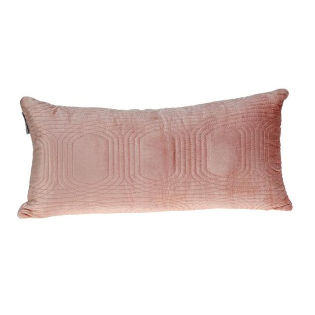 HomeRoots 402889 Quilted Velvet Pink Lumbar Throw Pillow