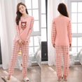 thumbnail image 2 of Ensemble de Service à Domicile Grande Taille pour Femmes, Mode de Printemps et d'Automne, Chandail à Manches Longues à Col Rond et Pantalon, Ensemble de Pantalon de Pyjama Ultra Doux et Soyeux, Ensemble de Pyjama pour Femmes, Pyjamas pour Dames, Pyjamas en Coton pour F, 2 of 3