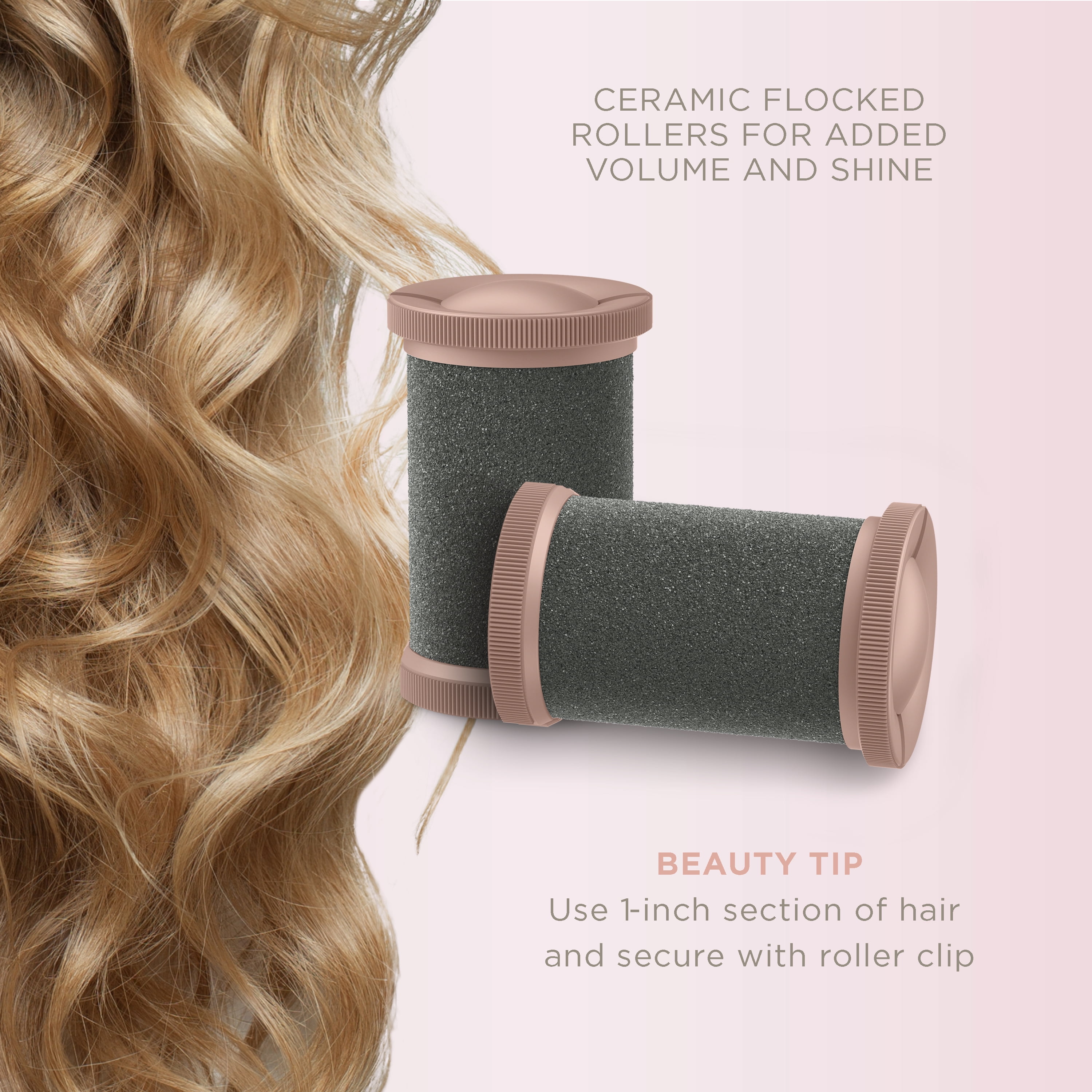 Conair Double Ceramic Volumizing Rollers, Jumbo & Super Jumbo Hot Rollers, 12 Pc
