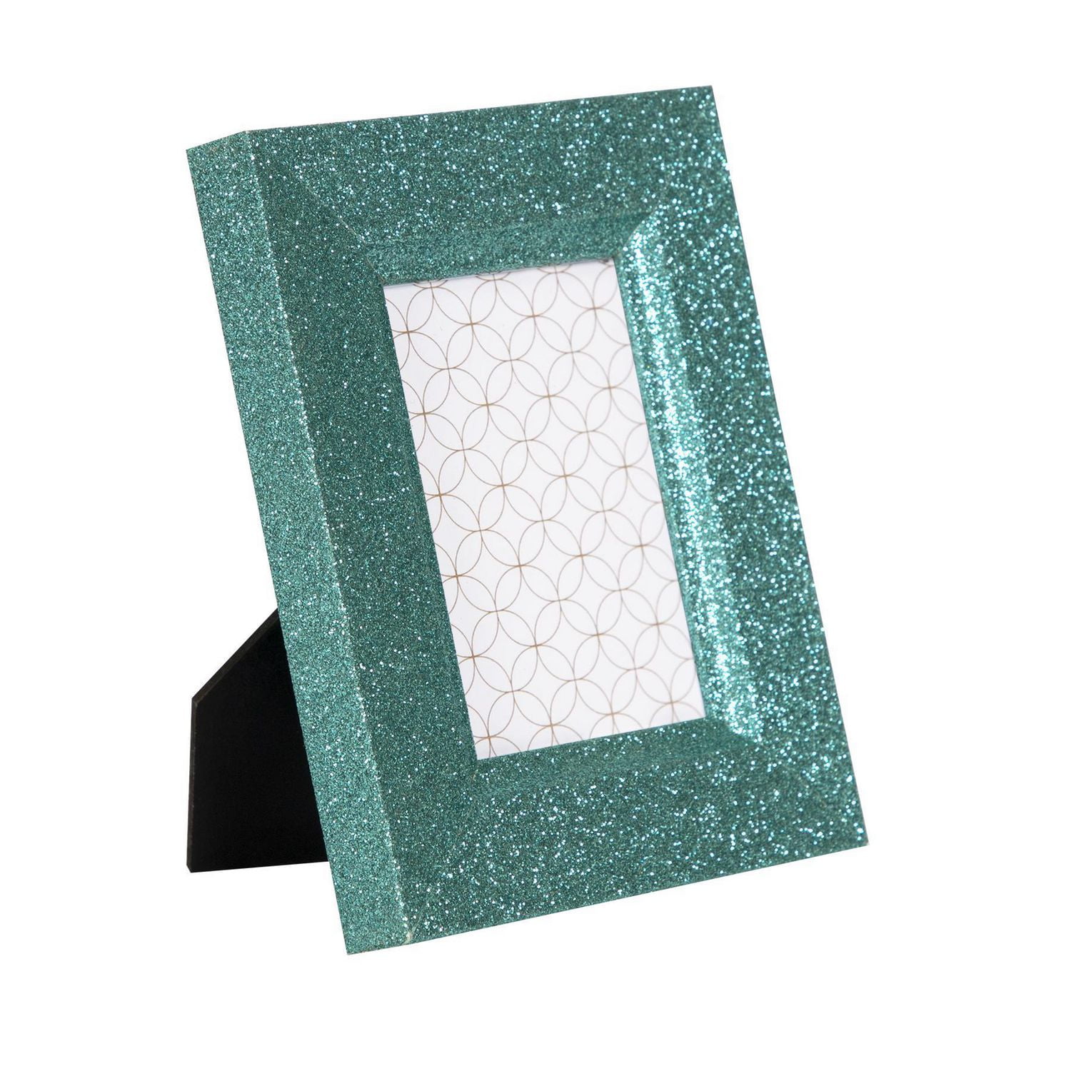 Cadre miniature scintillant avec ouverture pour photo de 6,4 x 8,9 cm bleu sarcelle