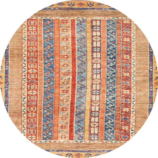 Ahgly Company Tapis d'Intérieur Ronds Abstraits Brun Chocolat, Tapis de Zone Abstraits, 7 Pieds Rond