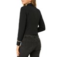 thumbnail image 3 of INSPIRE CHIC Women's Stand Collar Open Front Button Decor Casual Steampunk Jacket Black 2XL, 3 of 7