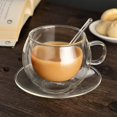 thumbnail image 3 of Glass Espresso Cup Clear Coffee Mugs Double Wall Glass Cup With Spoon, 3 of 13
