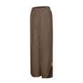 thumbnail image 4 of Diufon Wide Leg Pants for Women Button Down Cotton Linen Straight Pants Casual Solid Color Side Split Trousers, 4 of 5