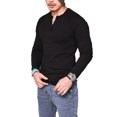 thumbnail image 1 of Innerwin Hauts d'Été Manches Longues T-Shirts Hommes Usage Quotidien Blouse Décontractée Noire 3TG, 1 of 4