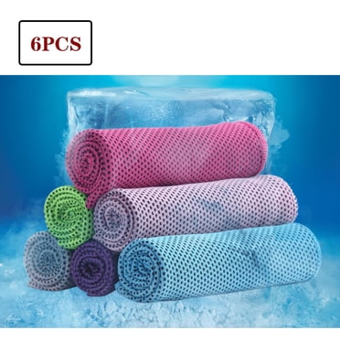 Lot de 6 Serviettes Rafraîchissantes, Serviettes Rafraîchissantes en microfibre, Serviette Rafraîchissante de Qualité Supérieure pour l'Été, Parfaite comme Serviette de Sport Rafraîchissante pour les gyms, le jogging, le yoga
