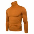 thumbnail image 1 of IROINNID Men's Turtleneck Long Sleeve Jumper Mid-Length Solid Color Knit Pullover Trim Base Sweater Blouse, 1 of 8