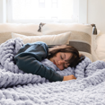 thumbnail image 1 of Comtest Chunky Knit Throw Blanket Chenille, Light Gray, 87"x103"(California King Size), 1 of 6
