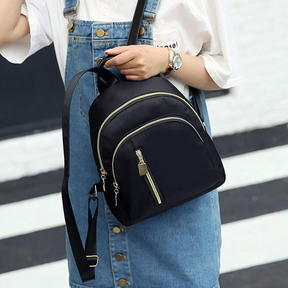 Fashion Women Girl Small Backpack Travel Zipper Closure Oxford Daypack Schoolbag Gift