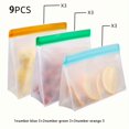 thumbnail image 1 of Estbridge 3/6/9pcs  Vertical Reusable Freezer Storage Bags  Reusable Freezer Storage Bags  Free of Bisphenol A  PEVA Reusable Food Gallon Bags  Sandwich Bags  Travel Snack Bags  Meal Prep, 1 of 6