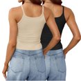 thumbnail image 4 of Timegard Camisoles 2 Pcs pour Femmes Col Rond Côtelé Sans Manches Ajusté Court Haut Décontracté Sortie Camis, 4 of 6