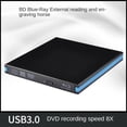 thumbnail image 3 of Lecteur Graveur Blu-Ray USB 3.0 CD DVD Lecteur Blu-Ray Externe Graveur Lecteur pour Ordinateur Portable de Bureau, 3 of 6
