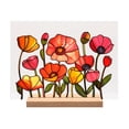 thumbnail image 2 of Nilvkv Acrylic Printed Desktop Display Floral Decoration Wooden Base Transparent Desktop Ornament, 2 of 6
