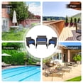 thumbnail image 4 of Costway 4PCS Patio Rattan Furniture Set Cushioned Chair Sofa Coffee Table Navy, 4 of 10