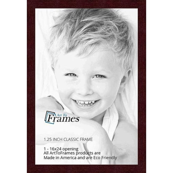 ArtToFrames Cadre Photo Brun 16x24 Pouces, Ce Cadre d'Affiche Personnalisé 1,25 Pouces Est un Cadre Classique en Acajou, pour Votre Art Ou Vos Photos, WOMFRBW26039-16x24