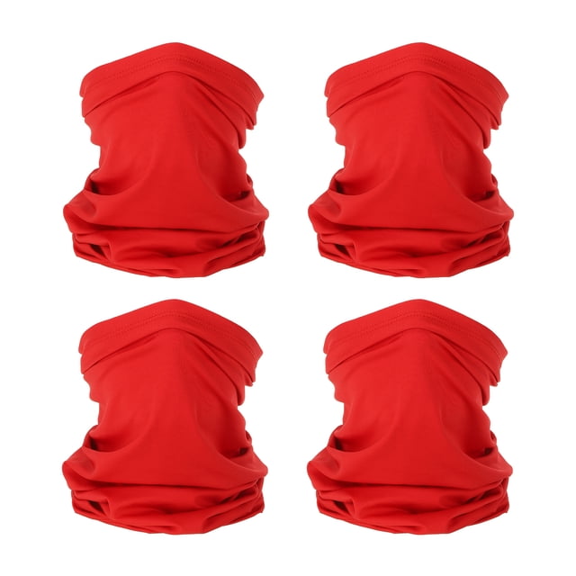 Uxcell Neck Gaiter, 4 Pack Breathable Cooling Face Cover Scarf for Cycling Running, Red