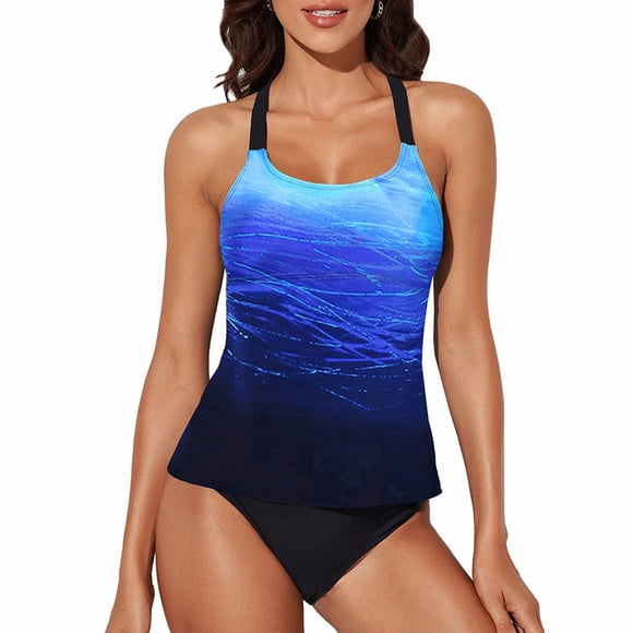 Women's Printed Suspender Single Piece Swimsuit Women's U Neck Sleeveless, Suitable For Women Swimwear