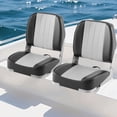 thumbnail image 2 of Costway 2-Pack Folding Boat Seats with Thick Sponge Padding Fixing Bolts Hinges Gray, 2 of 10