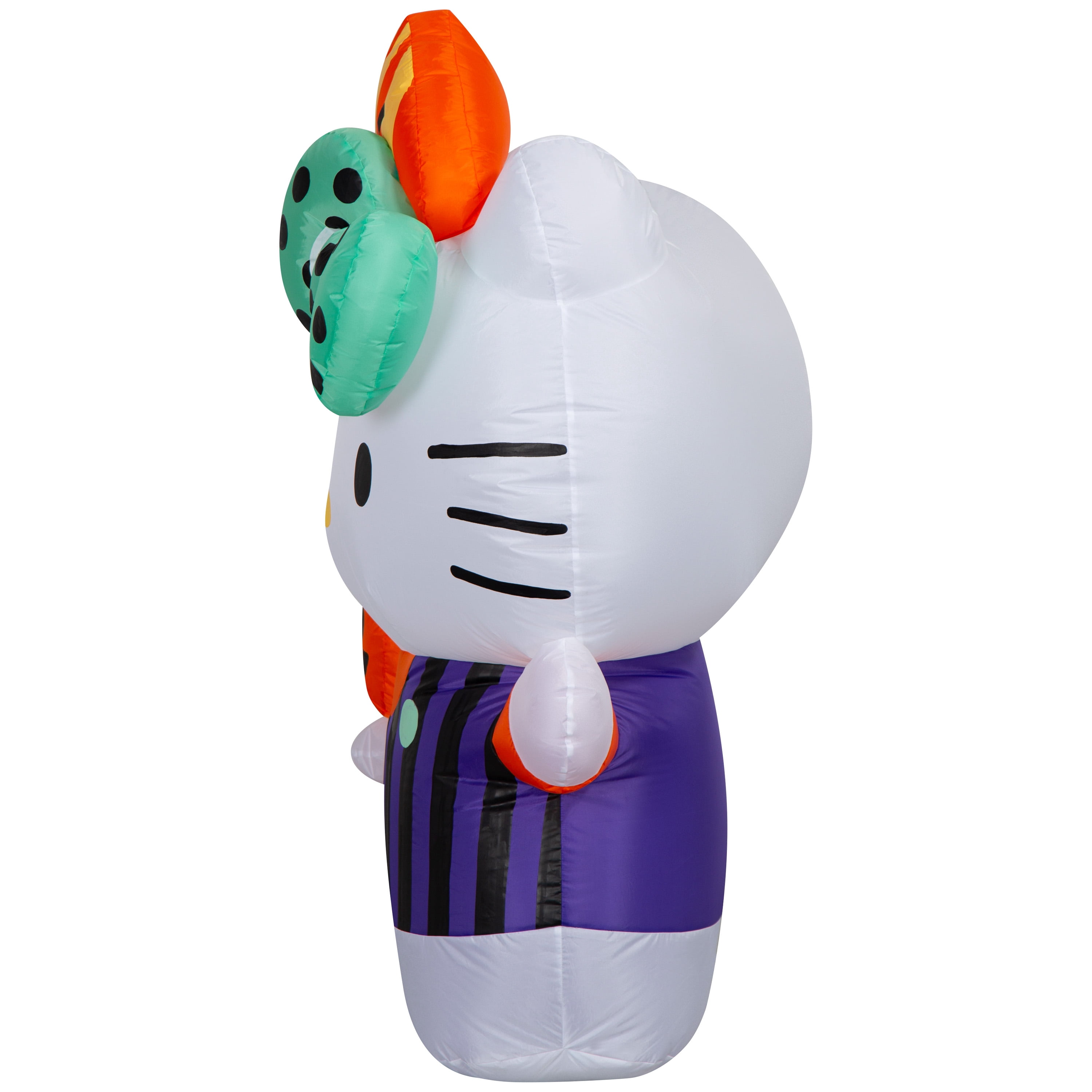 Décorations de jardin gonflables pour Halloween Airblown Light Hello Kitty en salopette à rayures violettes MASS MD Sanrio