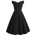 thumbnail image 1 of EGNMCR Robes de Soirée pour Femmes, Robes Formelles pour Femmes, Robes de Cocktail pour Femmes Robe Sans Manches à Col Rond Robe d'Été pour Femmes à Épaules Dénudées Col en V Vintage Unie Robe pour Femmes, 1 of 8