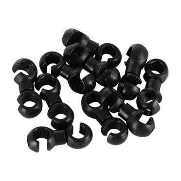 10pcs Brake Pipe Buckle Bike Brake Line Plastic Clips Mountain Bike Road Cycling Derailleur Cable S Clip, Black