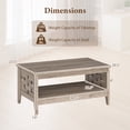 thumbnail image 3 of Costway Table Basse à 2 Niveaux de 39,5 Pouces avec Tablette Ouverte Décorations Tressées Rangement pour Salon Chêne Rustique, 3 of 10
