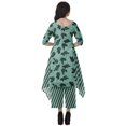 thumbnail image 4 of Moomaya Ensemble Kurti Kurta Pantalon pour Femmes Col Bateau Imprimé Robe 2 Pcs Tenue Ethnique, 4 of 6