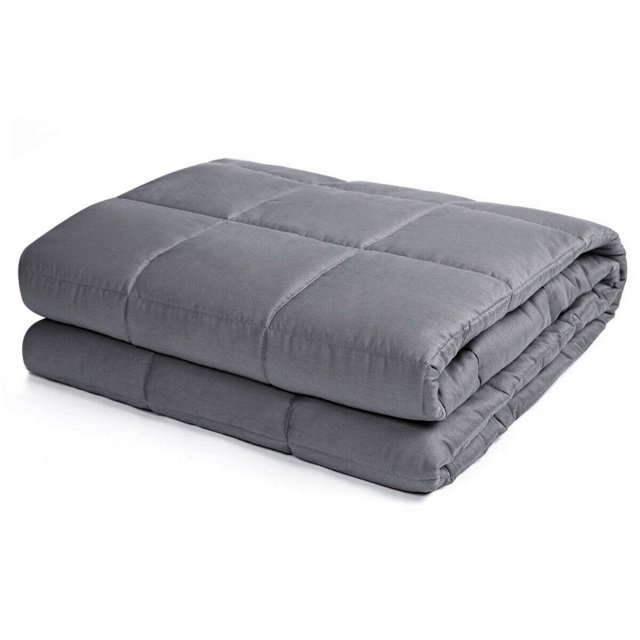 Gymax 17lbs Weighted Blankets Queen Size Cotton w/ Glass Beads