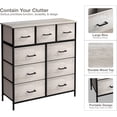 thumbnail image 3 of Sorbus Commode en Tissu à 9 Tiroirs pour Chambre - Haute Commode de Rangement pour Vêtements, Garde-Robe Autoportante Portable avec Tiroirs en Faux Bois, Ranger Vêtements, Désordre, Linge, 3 of 5