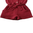 thumbnail image 4 of Toddler Baby Girls Fly Sleeve Ruffled Waistband Romper Outfits, 4 of 4