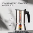 thumbnail image 4 of CHICIRIS Moka Pot, Mokapot, Moca Pot, Stainless Steel, Portable Coffee Maker, Induction Cooktop, Moderate Capacity, For Outdoor, Travel, Camping, 4 of 8