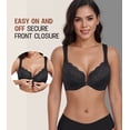 thumbnail image 4 of Curyon Womens Front Closure Underwire U-Back Unpadded Wide Strap Plus Size Bra,46D, 4 of 5