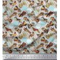 thumbnail image 1 of Soimoi Georgette Viscose Fabric Geometric,Bird & Animals Patchwork Print Fabric by Yard 42 Inch Wide, 1 of 3