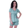 thumbnail image 1 of Moomaya Pyjama en Coton pour Femmes, Ensemble de Nuit 2 Pcs avec Shorts, Ensembles de Pyjama avec Shorts, 1 of 7