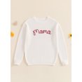thumbnail image 3 of Wangsaura Chandails Assortis pour la Famille Maman et Moi Broderie de Lettres Col Rond Tricot Confortable Hauts Chauds, 3 of 8