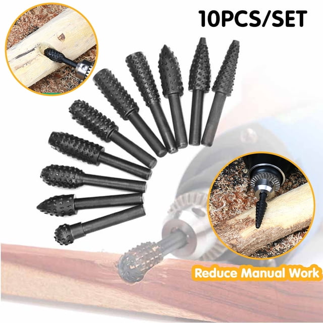PRETXORVE Woodworking Rotary File Grinding Head Carving Knife Woodworking File Grinding Polishing Grinding Head